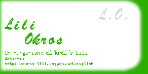 lili okros business card